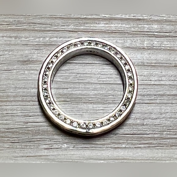 Vintage Double Sided Channel Set Cubic Ziconia Eternity Band Ring, Size 6 - Picture 3 of 8